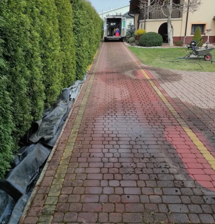 Kostka brukowa przed myciem